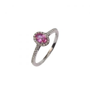 Bague Delicia - Saphir rose et or blanc