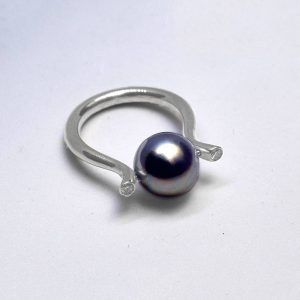 Bague Aéris - Perle de tahiti et or blanc