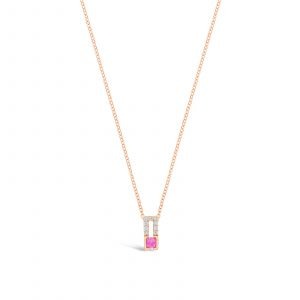Collier Iseult - Or, Saphir Rose & Diamants